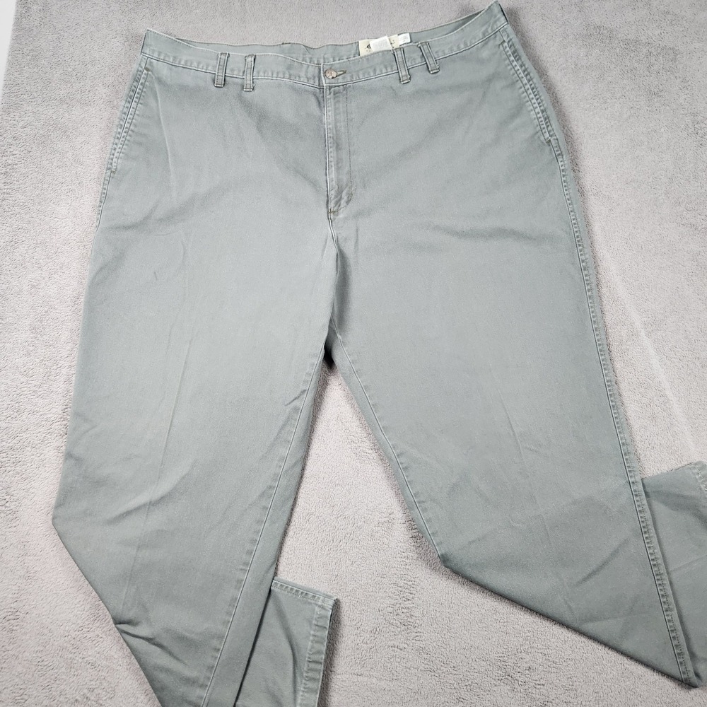 Eddie Bauer Chino Pants Mens size 44x32 Sage Cotton Twill Straight Leg Casual